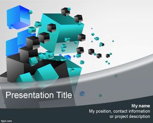 Template 3D Cubes PowerPoint