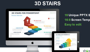 18 escalera 3D progresiva relación ppt gráficos gratis descargar, ppt gráfico