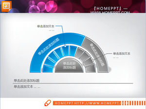 2 hojas de plantilla estereoscópico 3d gráfico de presentación de diapositivas pastel de cristal de estilo