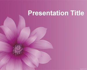 紫の花PowerPointのテンプレート