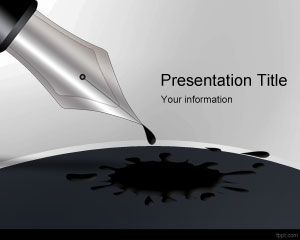Шаблон Black Ink Pen PowerPoint
