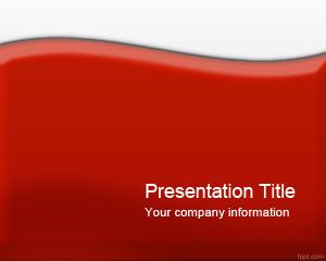光面红色的PowerPoint模板