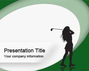 女子高爾夫的PowerPoint模板
