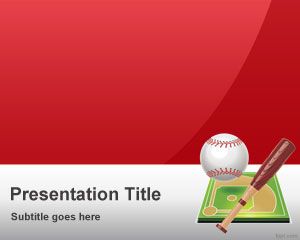 Szablon Red Baseball PowerPoint