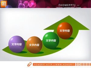 3 culori diferite progresive diagramă flux relație diagramă PPT
