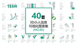 3D kötü adam Infographic koleksiyonu PPT şablonunun 40 takım