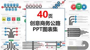 40 set di collezione di diagrammi PPT colorati e creativi