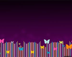 Template Violet Butterfly PowerPoint