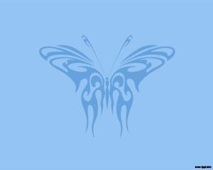 Plantilla azul de la mariposa PPT