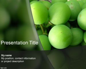 Plantilla verde de la uva PowerPoint