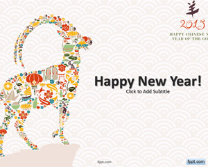 Chineză Capra de Anul Nou 2015 PowerPoint șablon