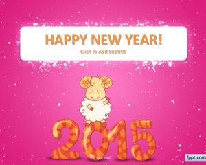 Libre de Cabra feliz Año Nuevo 2015 Plantilla de PowerPoint