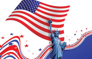 自由的美國國旗雕像