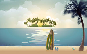 Plaża Coconut Krajobrazy PPT Tło Zdjęcia