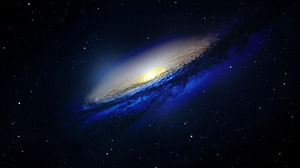 Piękne niebieskie tło galaxy obraz PPT