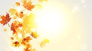 Gambar latar belakang PPT daun musim gugur emas yang indah