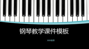 أبيض وأسود البيانو زر الموسيقى الخلفية تعليم قالب المناهج التعليمية PPT