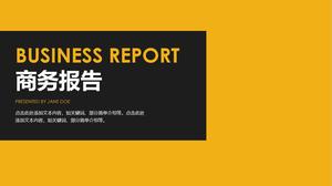 Templat PPT laporan bisnis pencocokan warna hitam dan kuning