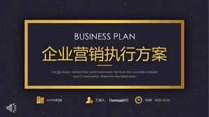 Modelo de PPT de plano de implementação de marketing corporativo de estilo ouro preto