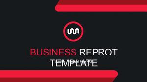 黒赤のシンプルな雰囲気のビジネスレポートPPTテンプレート