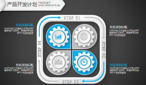 Plan de negocios micro-estéreo azul y blanco PPT chart Daquan