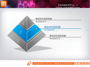 Blu Stereo Grafico di stile di cristallo Piramide PPT Scarica