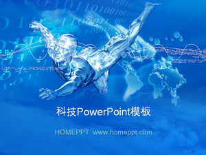 Blu tecnico sfondo modello di PowerPoint scaricare