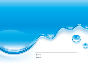 blue water drops tema Powerpoint, Template