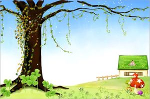 Коричневое дерево мультфильм РРТ фоновое изображение
