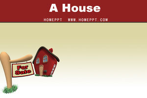 Cartoon small house background PPT template download