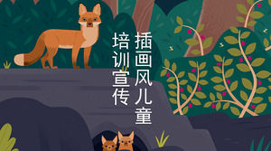 Chiński ilustracyjny PPT courseware szablon dla kreskówki ilustraci tła