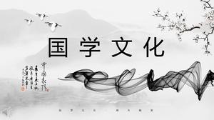 Chiński styl pisma odręcznego klasycznego chińskiej kultury szablon PPT