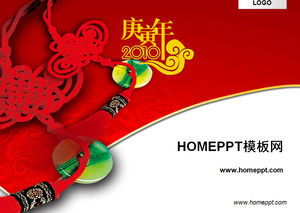 Chinesischer Knoten Hintergrund Spring Festival PPT-Vorlage herunterladen