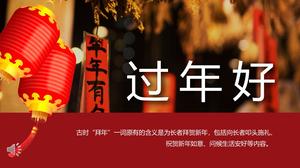 Modelo de PPT de costumes de cultura do ano novo chinês