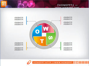 Cercle entoure la composition du diagramme de diapositives SWOT télécharger