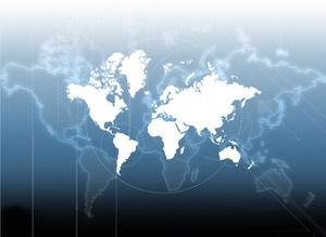 Klasyczny tło mapa świata szablon biznes PPT