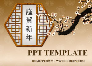 Stilul clasic chinezesc de Anul Nou Festivalul de primăvară slide template descărcare
