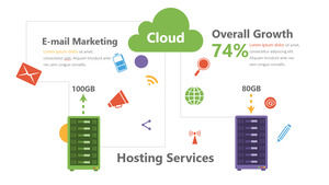 Cloud Cloud-Technologie-Server hostet PPT-Grafiken
