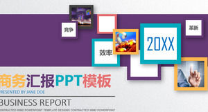 Template PPT laporan bisnis mikro-stereo warna