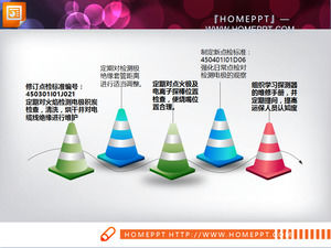 Colore Barriera di traffico di sfondo modello di PowerPoint diagramma di flusso