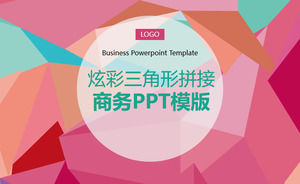 Modelo de PPT de relatório de trabalho de estilo plano colorido