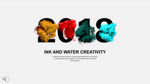 五顏六色的墨水創造性的樣式企業總報告PPT模板
