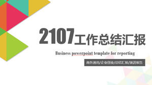 Warna-warni gaya bisnis butik kerja ringkasan laporan laporan template PPT