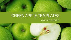 Plantilla de diapositiva de manzana verde dulce crujiente