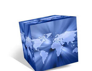 Cubo a forma di modello di PowerPoint Planet Earth