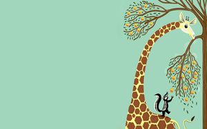 Симпатичный мультфильм жираф PPT фоновый рисунок
