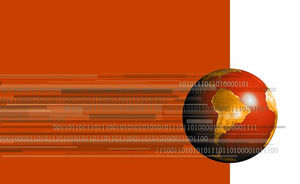 디지털 행성 오렌지 디자인 파워 포인트 템플릿