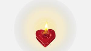 Динамический красный сердечный Свеча День Учителя PPT Шаблон
