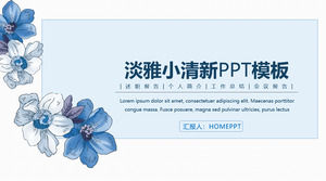Modello PPT elegante e fresco fiore blu