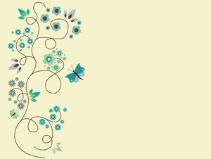 Gambar seni elegan kupu-kupu cinta bunga latar belakang PPT